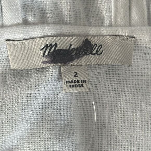 Madewell Embroidered Tank Mini Dress in Linen‎ Womens Size 2 White - Picture 7 of 10